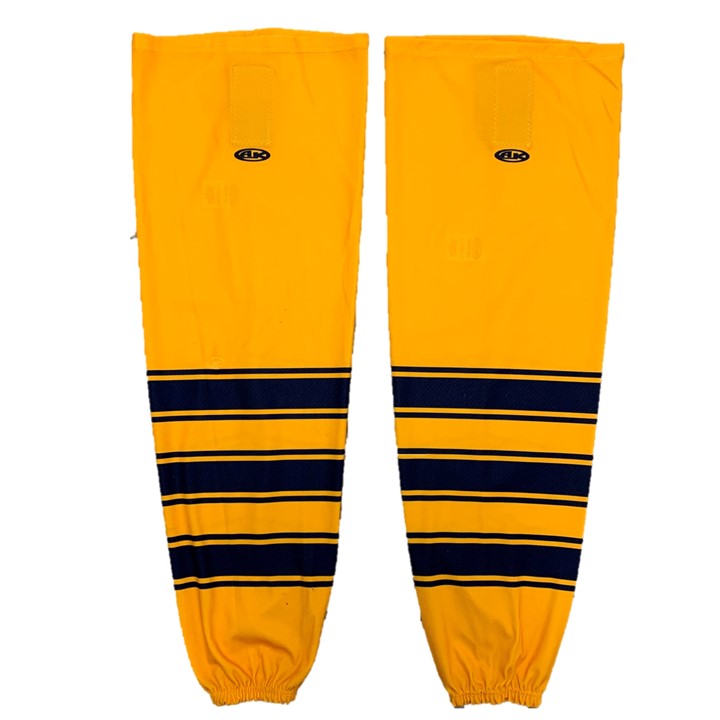 NCAA - Chaussettes de hockey usagées - (Jaune/Bleu marine)